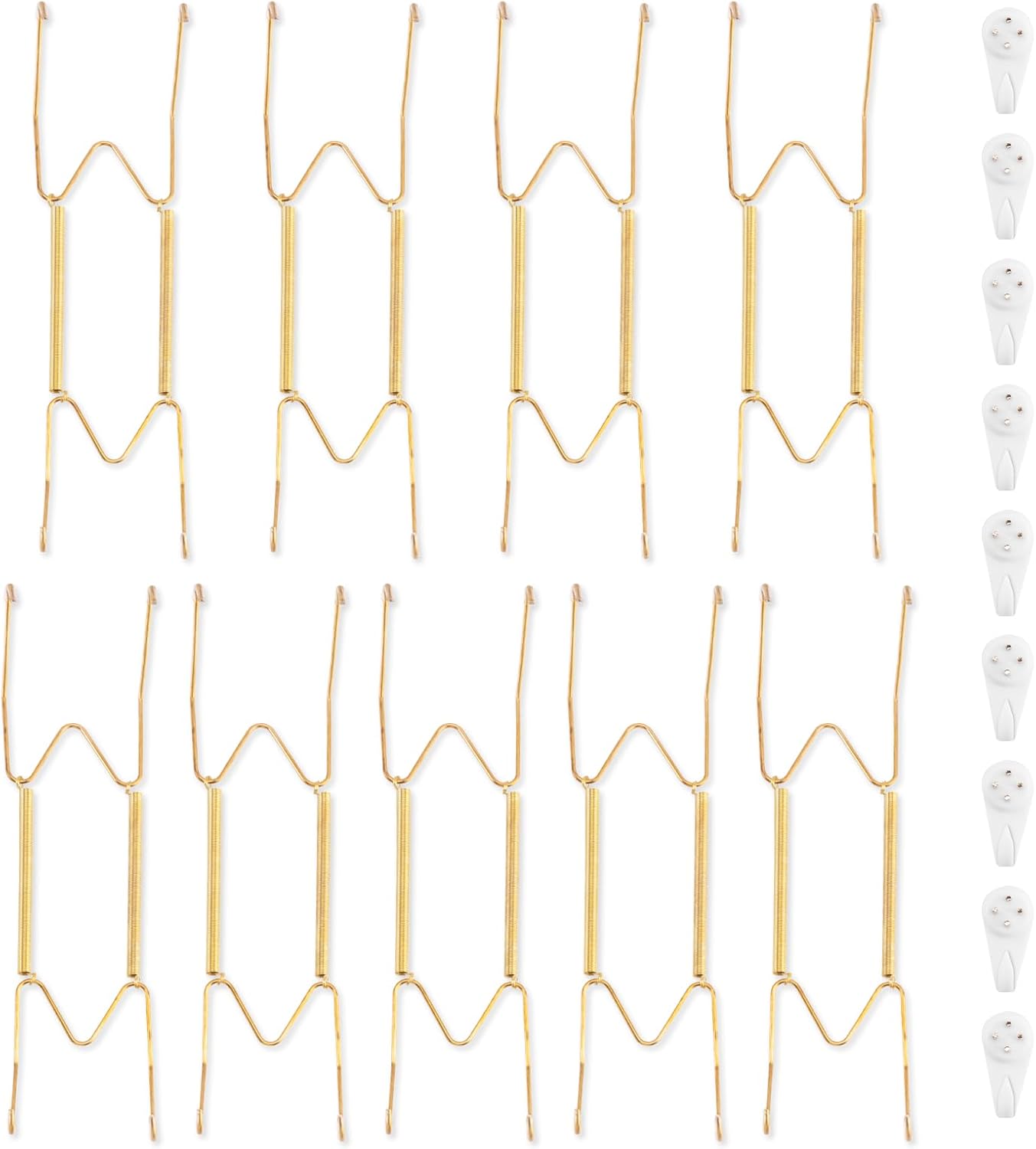 Bilillo 9 Pack Plate Hangers for The Wall, Suitable for 9-11 inch Art Plate, Stainless Steel Invisible Heavy Duty Wire Plate Holder with Wall Hooks, Plate Hangers for Displaying Plates, Platter, Dish