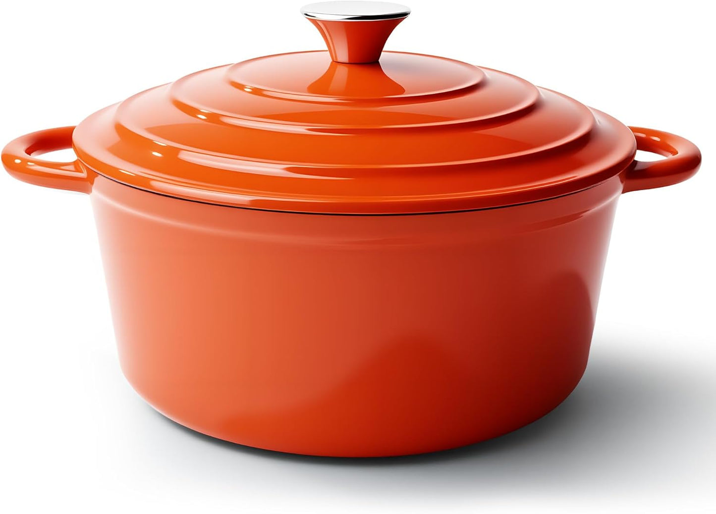 4.5 Quart Dutch Oven Pot with Lid, Non Stick Enameled Cast Iron Dutch Oven for Bread Baking, Heavy-Duty, Oven Safe Ceramic Cookware Up to 500°F for Baking, Braising, Stews, Roasting, Orange