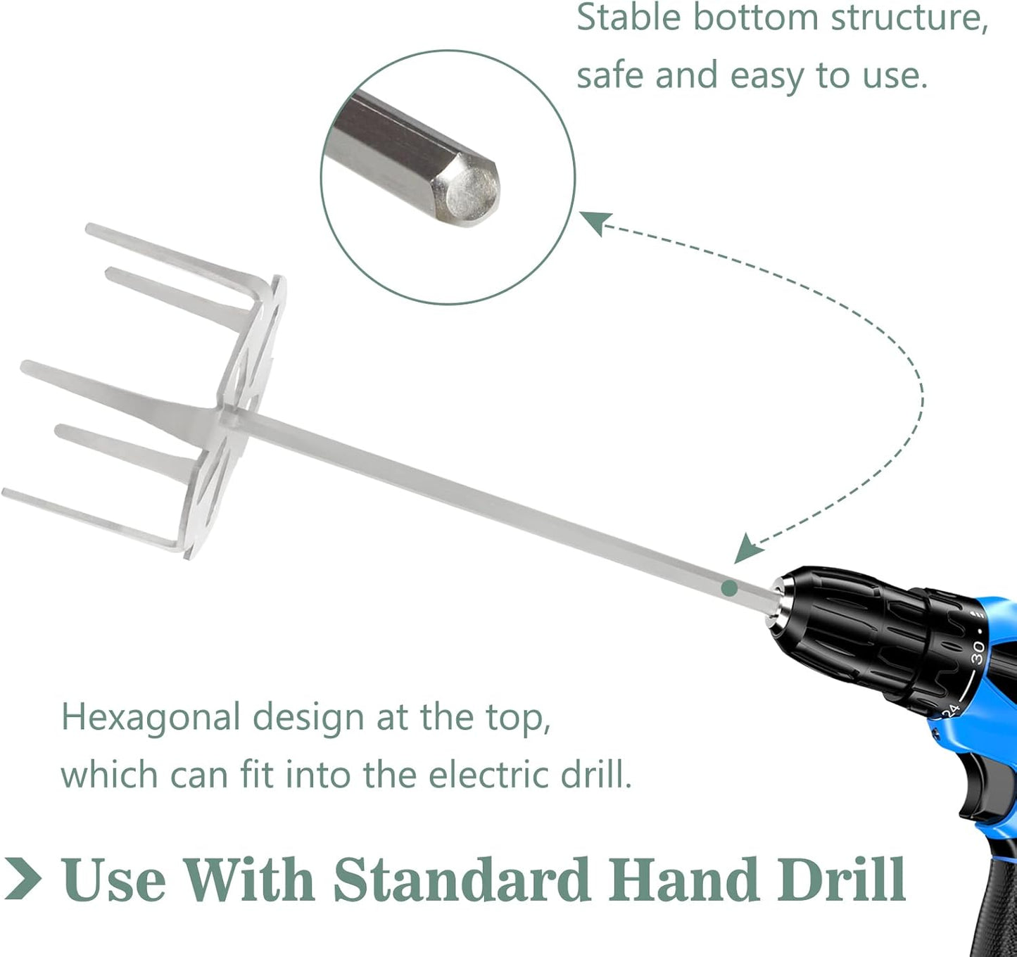 KAMaster Pork Puller 3 Inch 304 Stainless Steel Meat Shredder Suitable for Making Meat Strips with Standard Hand Drill Pork Puller BBQ Smoking Accessories and Kitchen Gadgets Stir Cooking(3 Inches)