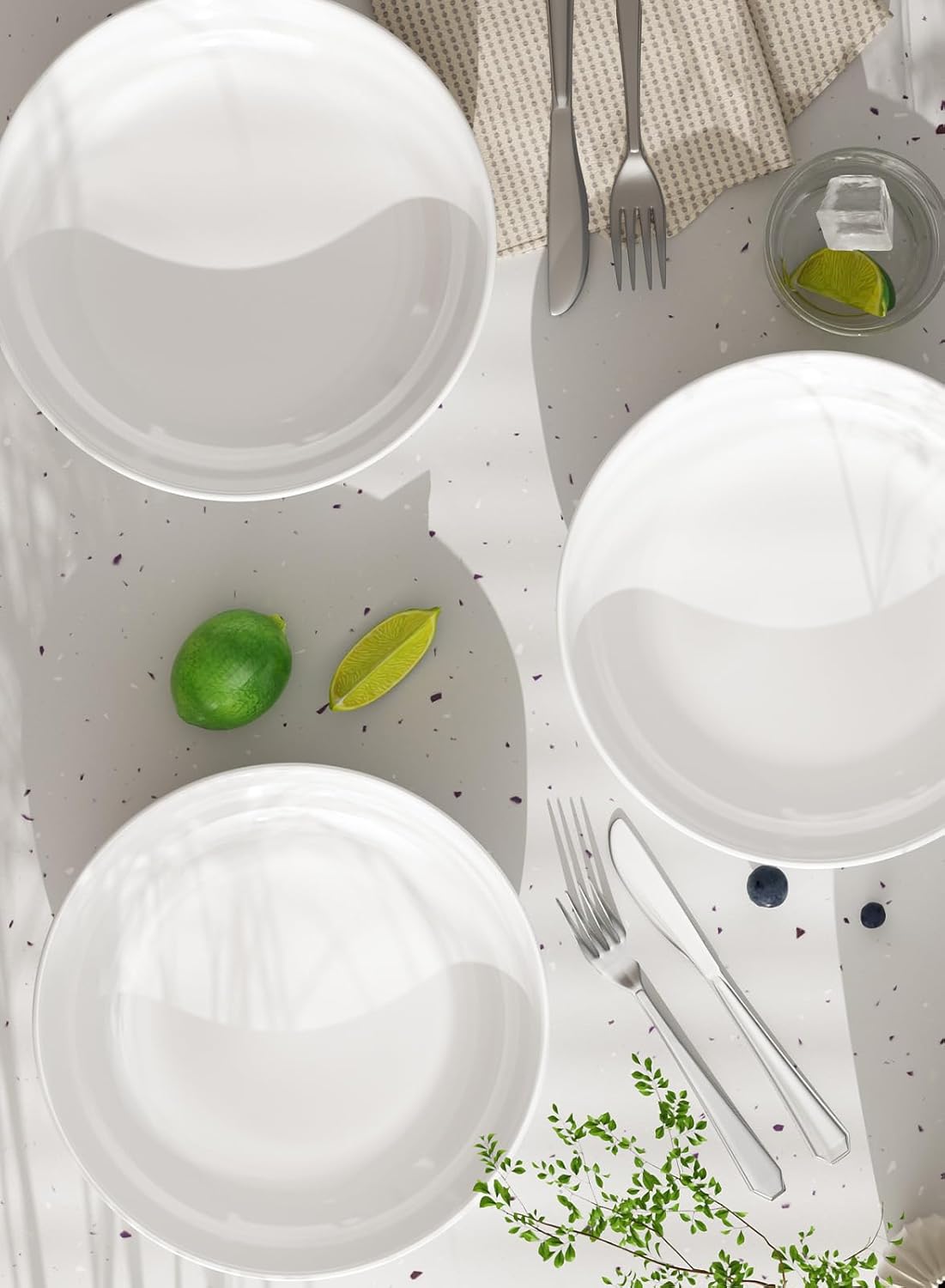 Quatish 35oz Pasta Bowls Set of 6, 8.5" Large Salad Bowls Soup Bowl for Kitchen, Microwave & Dishwasher Safe, Porcelain Wide and Shallow Serving Bowl, White Dinner Plates, Dinnerware Set, Gift