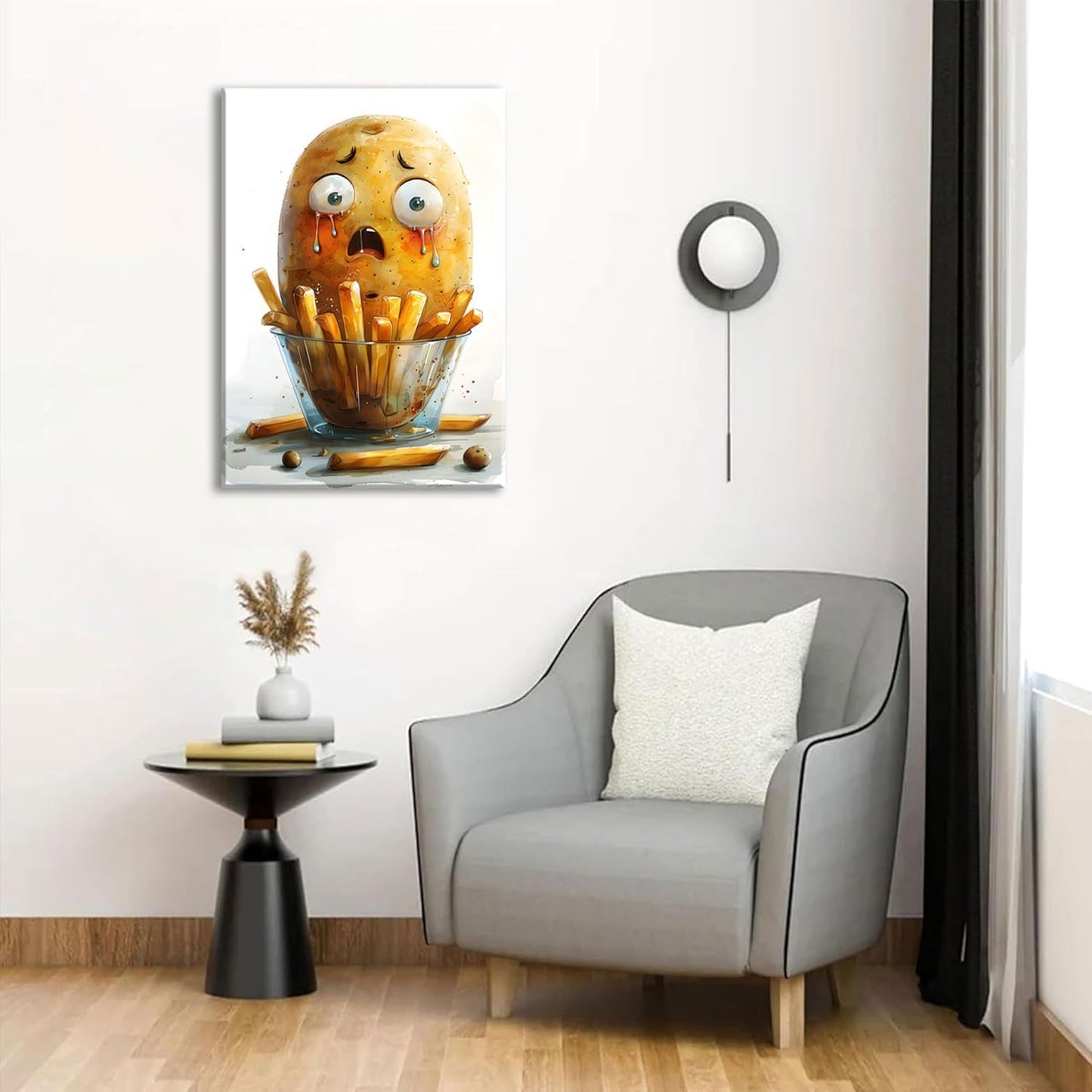 OIQArtOIQ Funny Kitchen Wall Art, Weird Kitchen Wall Decor, Vegetable Paintings Cool Postsers, Food Art, Eclectic Decor Dining Room, Chef Canvas Wall Art Print Artwork, Pickle Pictures