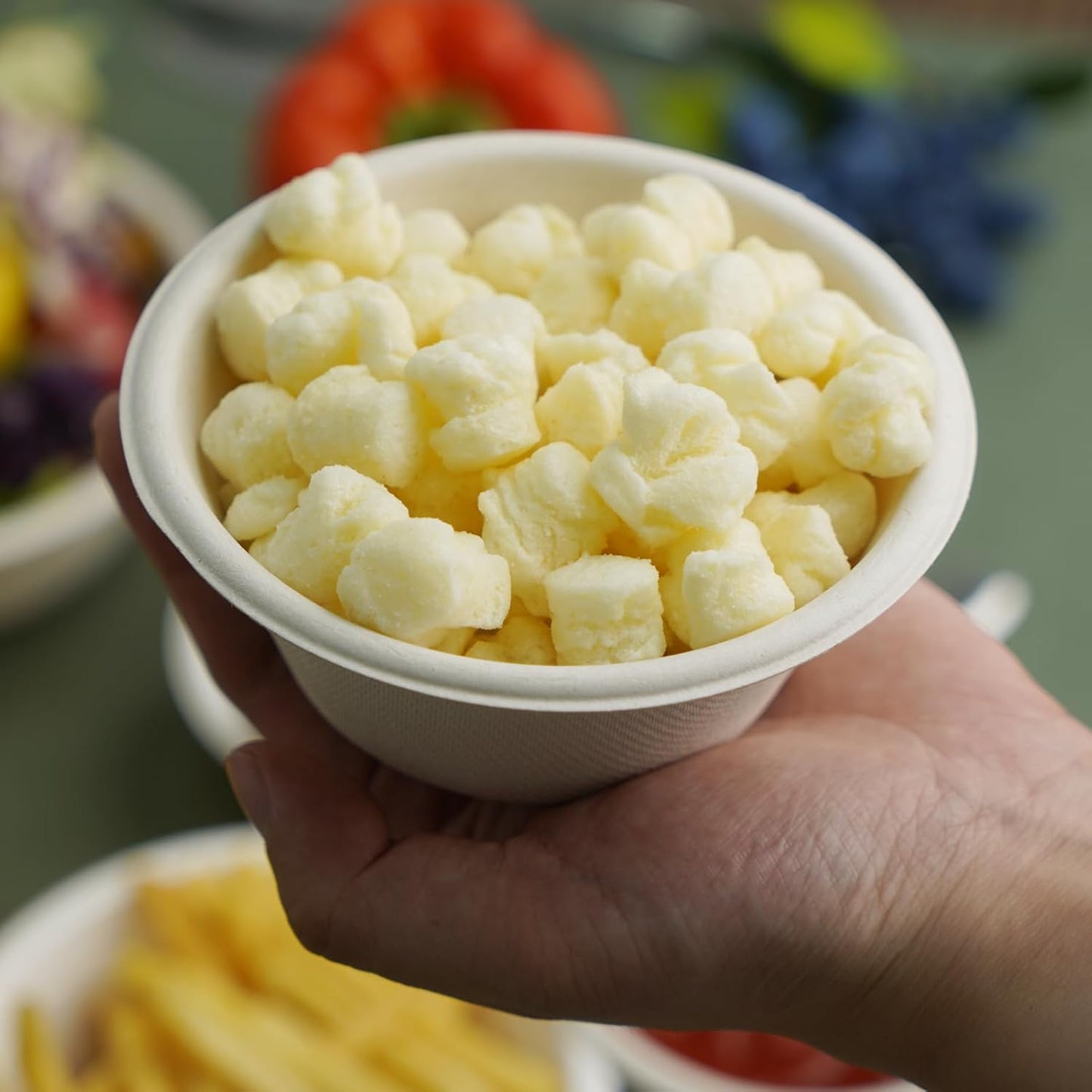 200 Count 8 oz Paper Bowls, Small Disposable Compostable Bowls, Heavy Duty Biodegradable Sugarcane Bagasse Bowl for Snacks, Fruits, Desserts, Natural