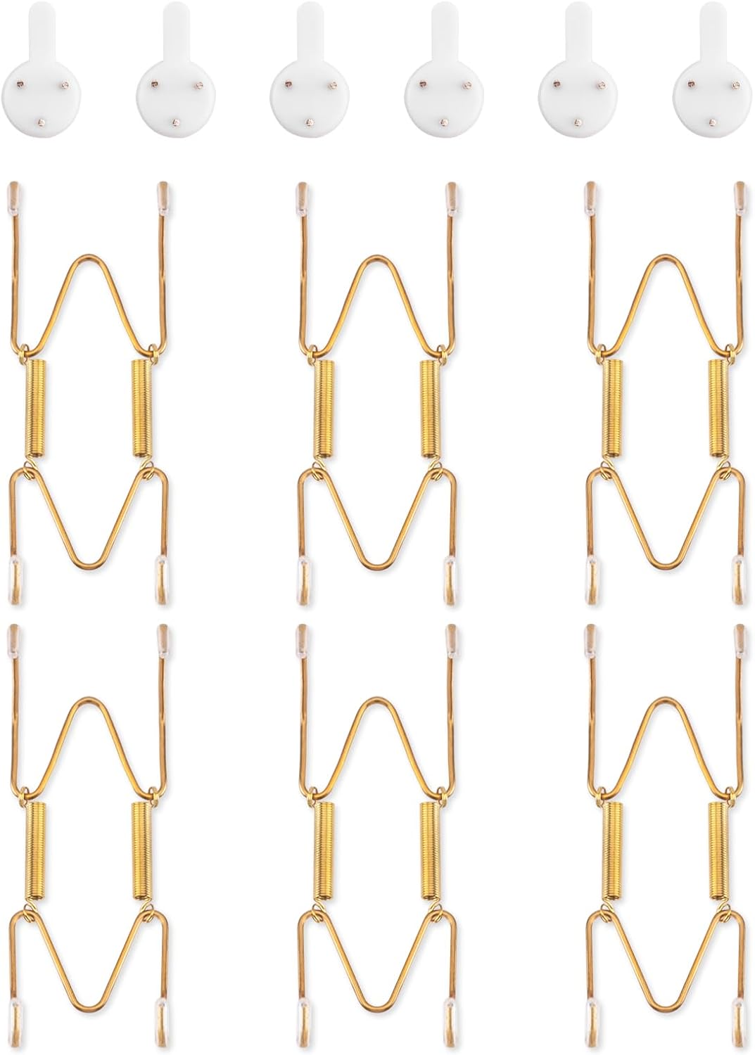 Bilillo 6 Pack Plate Hangers for The Wall, Suitable for 4-5 inch Art Plate, Stainless Steel Invisible Heavy Duty Wire Plate Holder with Wall Hooks, Plate Hangers for Displaying Plates, Platter, Dish