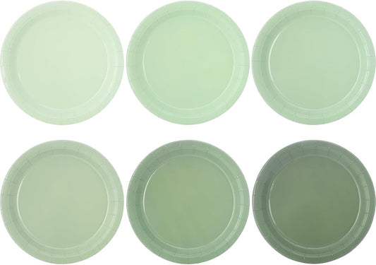 48 Pcs Sage Green Party Paper Plates Disposable, 9" Cute Sage Green Dinner Baby Bridal Shower Dessert Birthday Paper Plates for Bridal Baby Shower Wedding Party Supplies