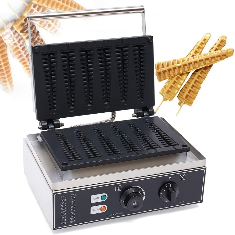 6 Grid Kitchen Stick Waffle Maker, Christmas Tree-Shaped Stainless Steel Non-Stick Coating Electric Flip Waffles Machine for Restaurant Snack Bar Home,110V (6 Grid Waffle Maker)