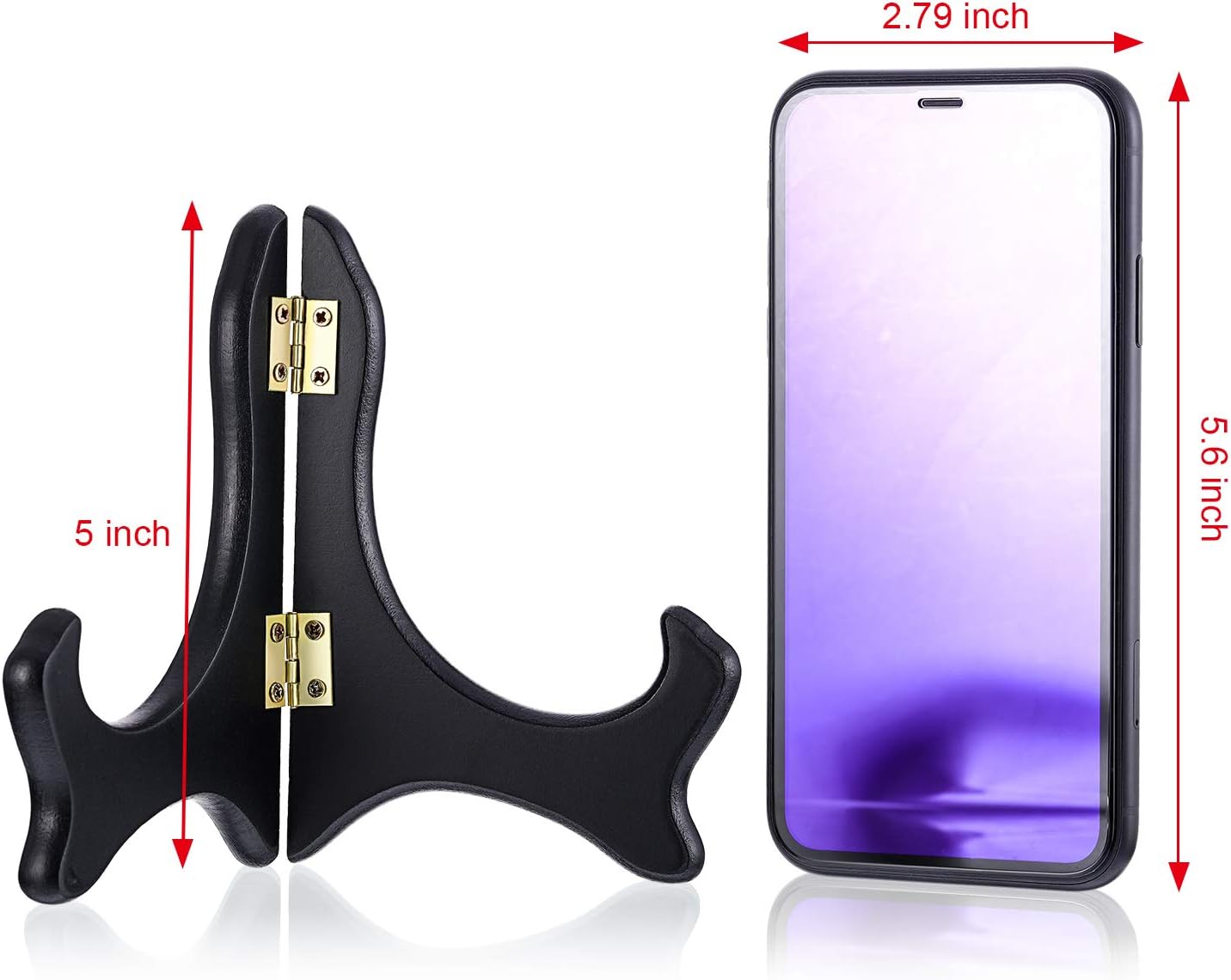 Tatuo 4 Packs Wooden Display Stand Decorative Plate Stands for Display Picture Frame Holder Easels