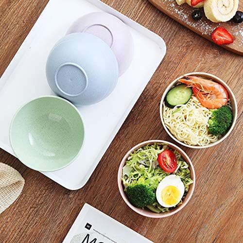 Eco-friendly Wheat Straw Bowls, 4.7 inches mini Snacks Bowl Sets,Unbreakable Natural Non-Toxin mini Bowls for Fruits, Microwave Dishwasher safe BPA FREE set of 5.