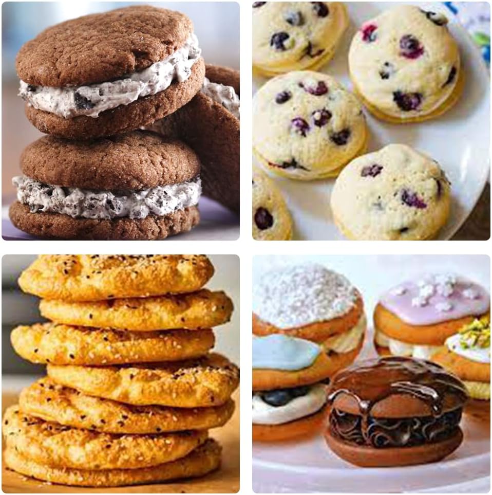 CAKETIME Silicone Egg Molds - Muffin Top Pan Whoopie Pie Pan 3" Round Silicone Baking Mold for Whoopie Pie, Corn Bread, Egg bites, English muffins, Tarts 1 Pack