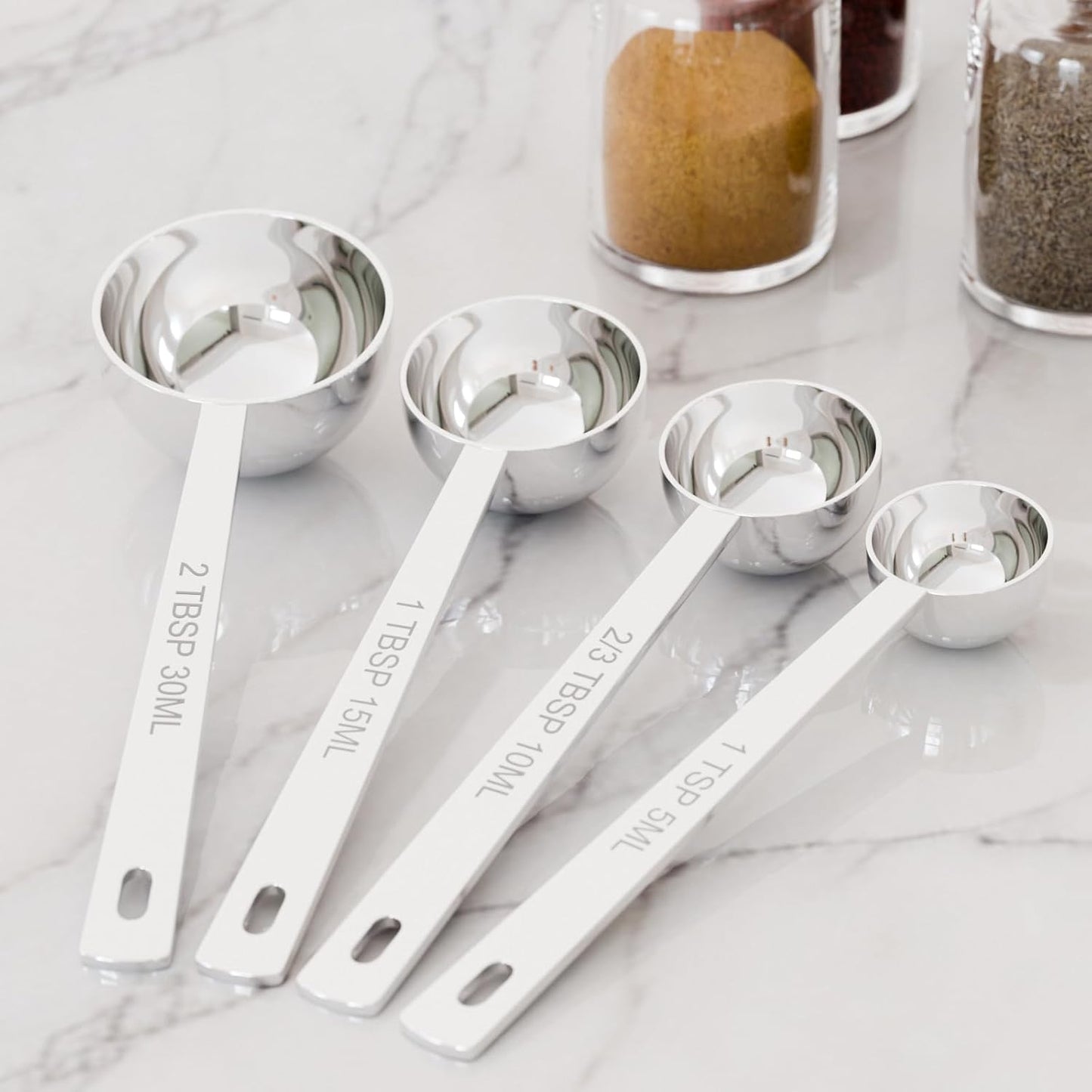 1PCS 2TBSP(30ML) 18/8 Stainless Steel Measuring Spoon, Metal Measure Scoop for Dry and Liquid Spices, Must-have for Kitchen