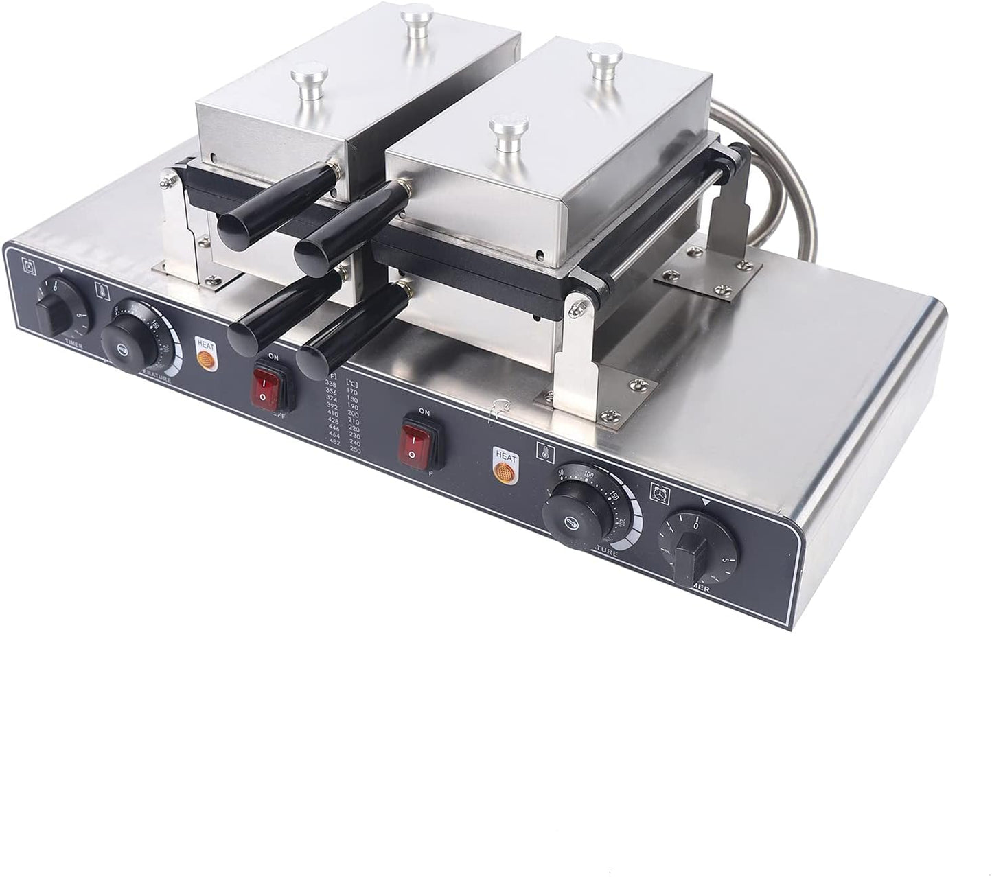 3000W Commercial Bubble Waffle Maker, 20 Grids Electric Dual-plate Waffle Maker Non-Stick Stainless Steel Belgian Waffle Iron w/Time & Temper Adjustable|180°Rotating, Large Waffle Machine Restaurant