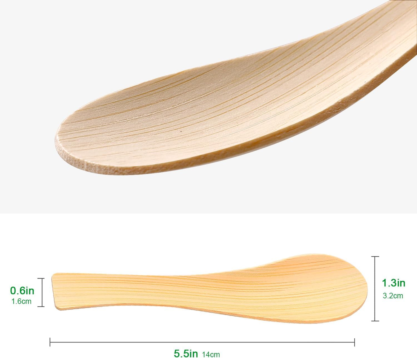 Bamboo Spoons -200 Count Disposable Spoons 5.51" Heavy Duty, Heat Resistant, Compostable Spoons for Eating 100% Biodegradable Renewable Cutlery Bulk for Parties/Picnics/Big Event/Daily Use/Travel