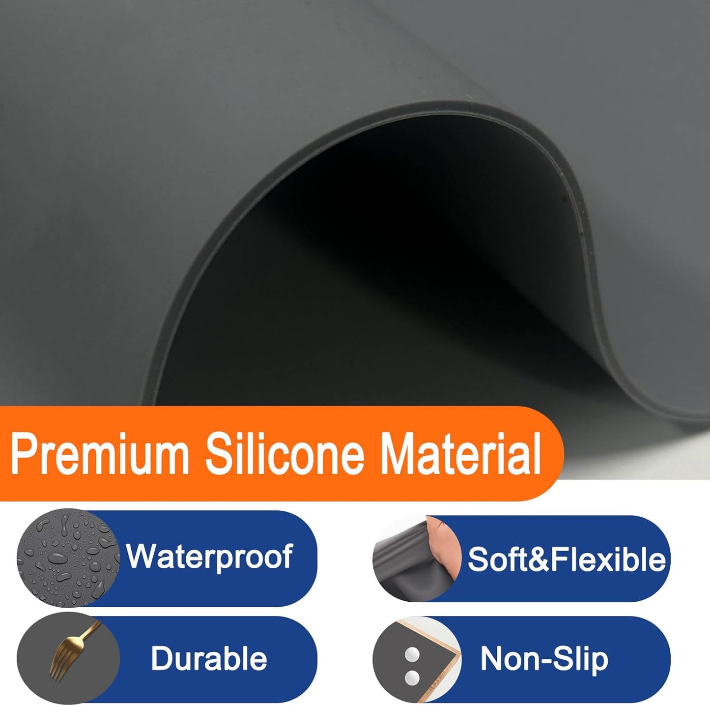 78.7''x23.6'' Extra Large Silicone Mat for Kitchen Counter, Heat Resistant Non-Slip Kitchen Island Protector Mat, Silicone Placemat for Countertop Protector, Semitransparent