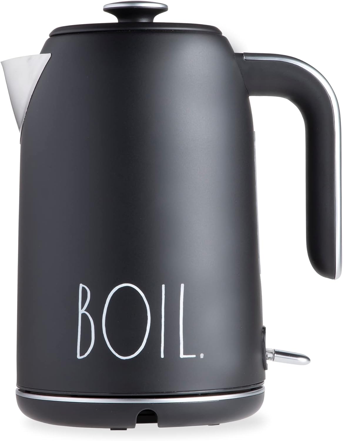 Rae Dunn Electric Hot Water Kettle - Stainless Steel Coffee Maker, Tea Kettle, Swivel Base, With Automatic Shut Off Boil-Dry Protection, Easy Pour Pitcher, 1500 Watt Boiling Power, 1.7 Liters, Black