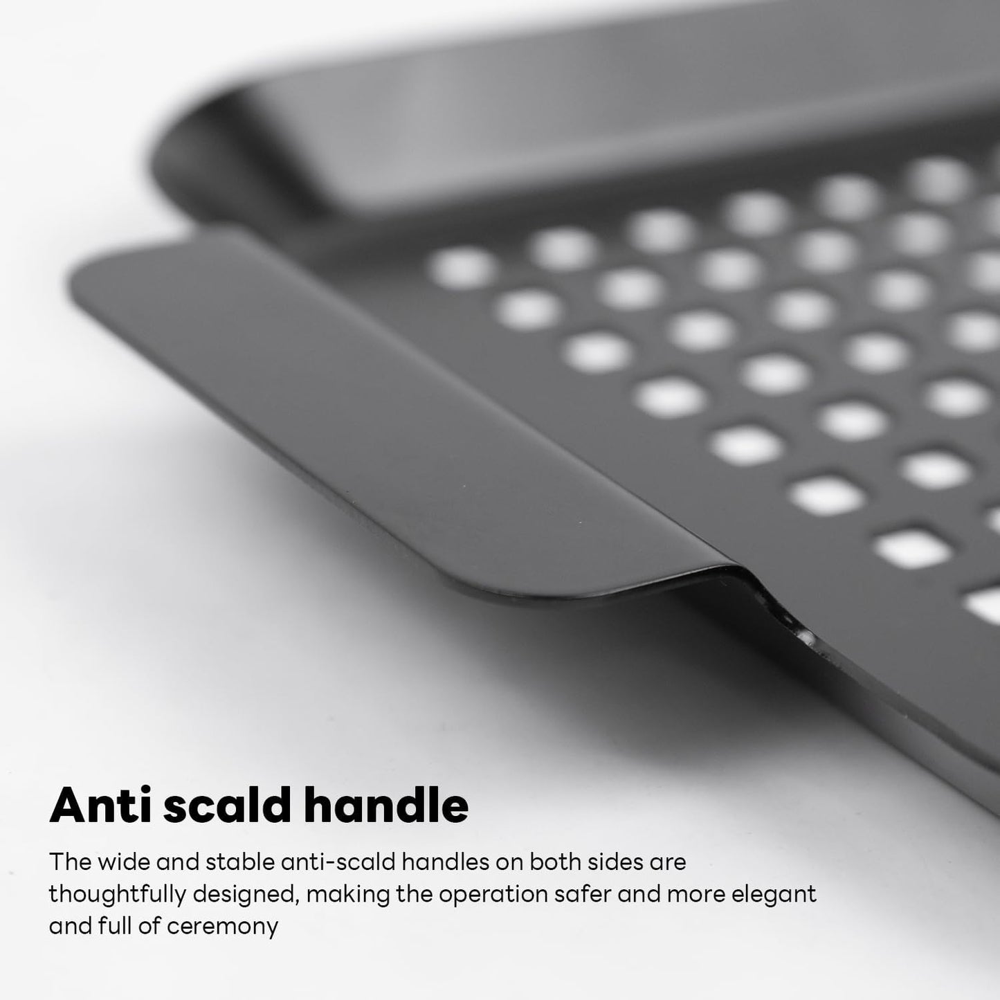 Grill pan, 2 Grilling Tray - Outdoor Grilling Baskets with Hole, 3.0 pounds Good BBQ Grill Set for Camping Vegetable Meat (Black)