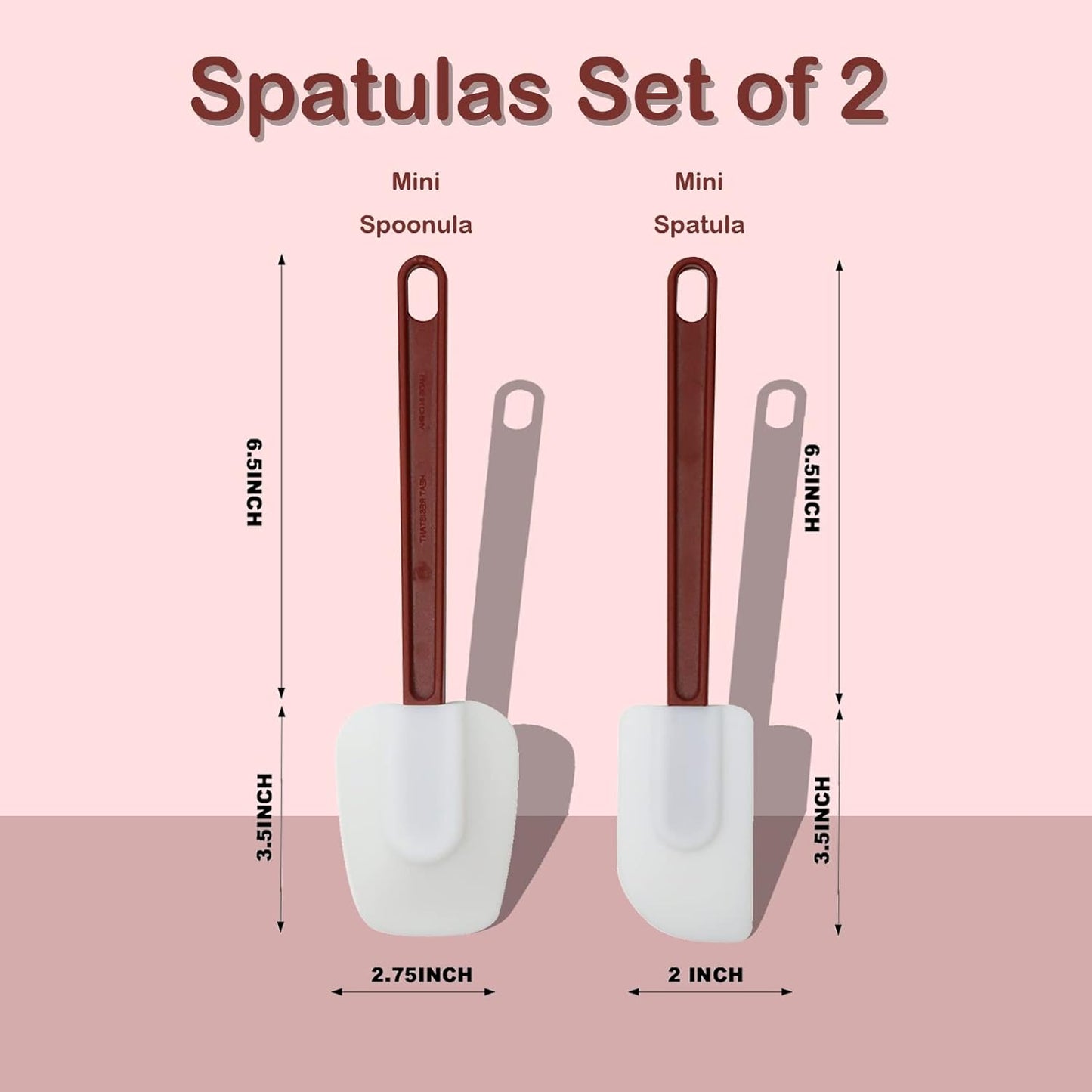 10 INCH Silicone Spatulas Heat Resistant Heavy Duty Rubber Spatulas Commercial Spatulas Set for Kitchen Use Silicone Cooking Utensils Sets of 2