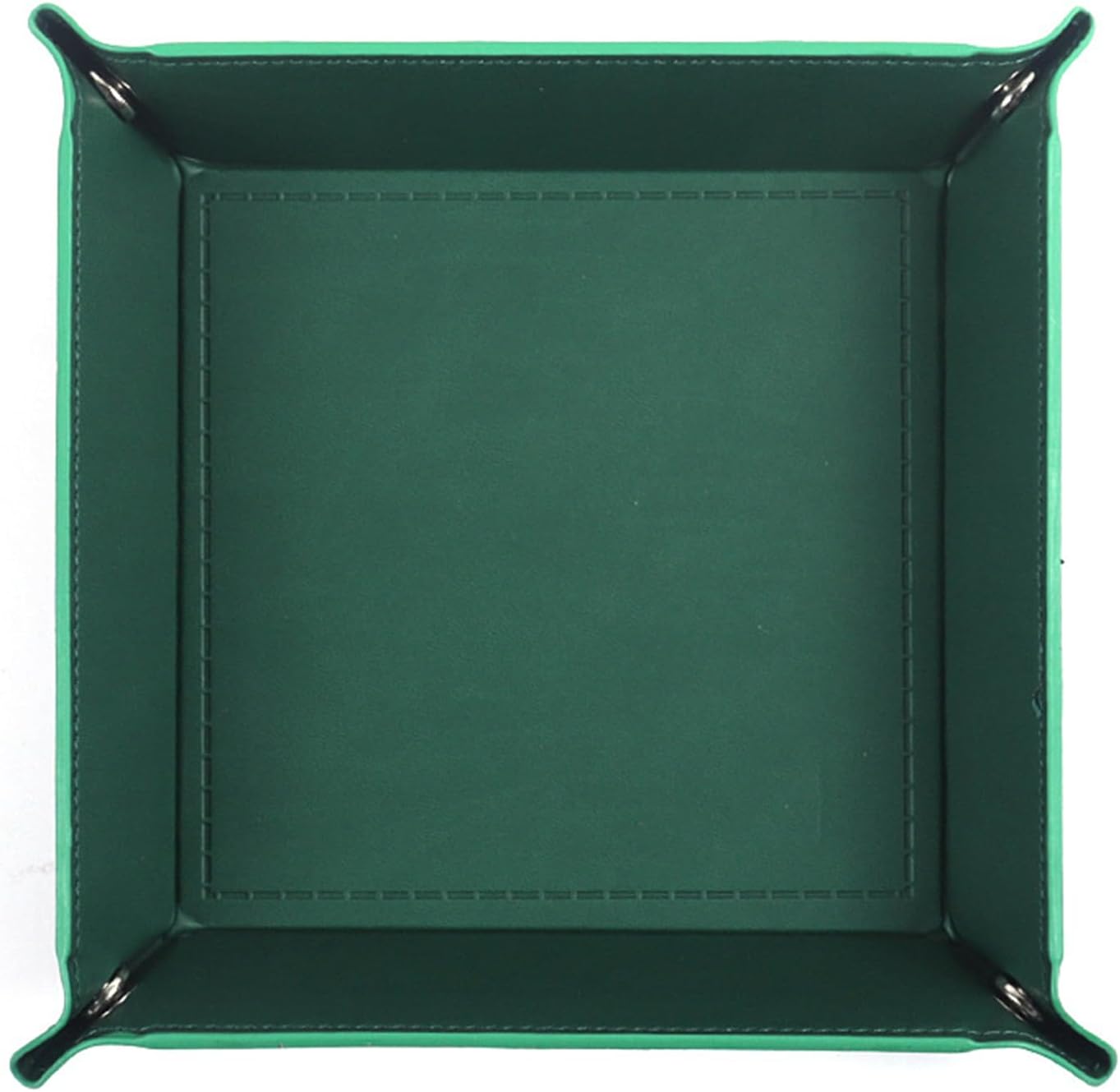 siduater Valet Tray Desktop Storage Organizer – Vegan Leather Catchall Tray Bedside Vanity Tray Nightstand Caddy Holder for Remote Controller, Watch, Keys, Phone, Wallet, Coin, Jewelry, Midnight Green