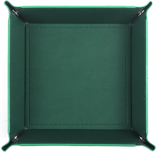 siduater Valet Tray Desktop Storage Organizer – Vegan Leather Catchall Tray Bedside Vanity Tray Nightstand Caddy Holder for Remote Controller, Watch, Keys, Phone, Wallet, Coin, Jewelry, Midnight Green