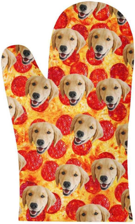 Customized Dog Oven Mitt with Picture, Personalized Photo Oven Mitt with Your Photo Customized Unisex Cat and Dog Mitt Gifts - Pizza