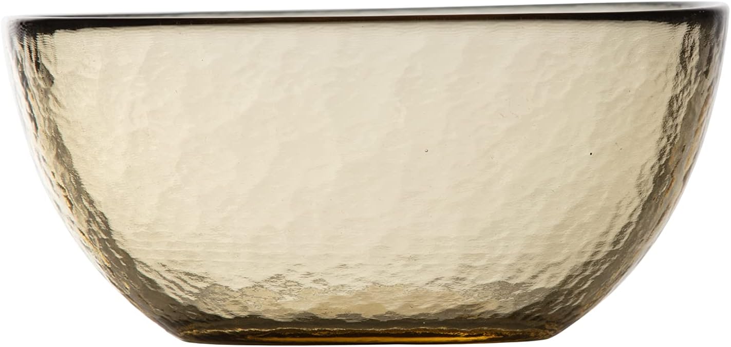 Fortessa Los Cabos Glass Dinnerware Collection, Cereal Salad Fruit Bowl (Set of 4), 6 Inch/21oz, Ginger Root