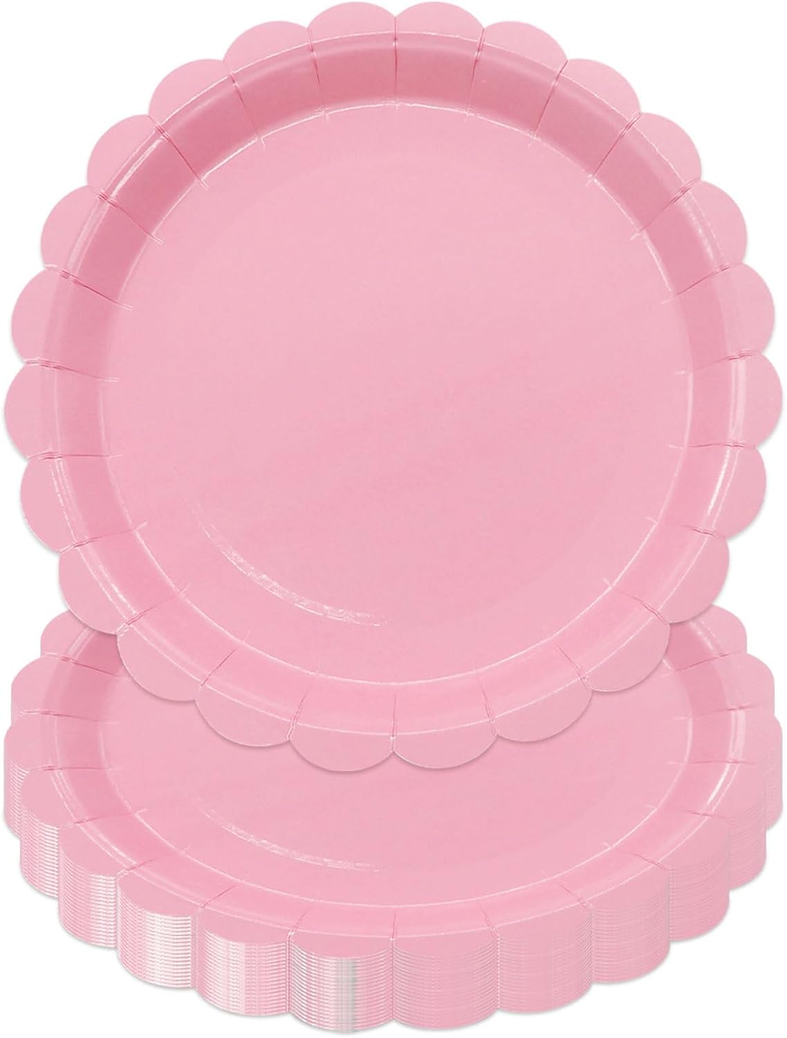 50Pcs Light Pink Paper Plates Pink Party Supplies 9 Inch Disposable Dessert Plates Birthday Party Plates for Valentines Tea Party Baby Shower Wedding Graduation Picnic BBQ