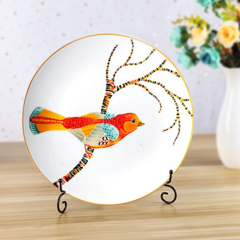 (2 Pack) Iron Display Stand, Black Iron Easel Plate Display Photo Holder Stand, Displays Picture Frames, Cookbooks, Decorative Plates, Tablets and Art 10 Inch