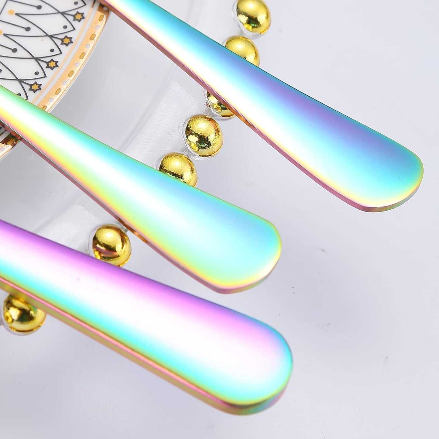 Rainbow Silverware Set for 12 Colored Flatware 60 Pieces Stainless Steel Cutlery Colorful Spoon Fork Knife Kitchen Utensils Restaurant Festival Parties Everyday Use