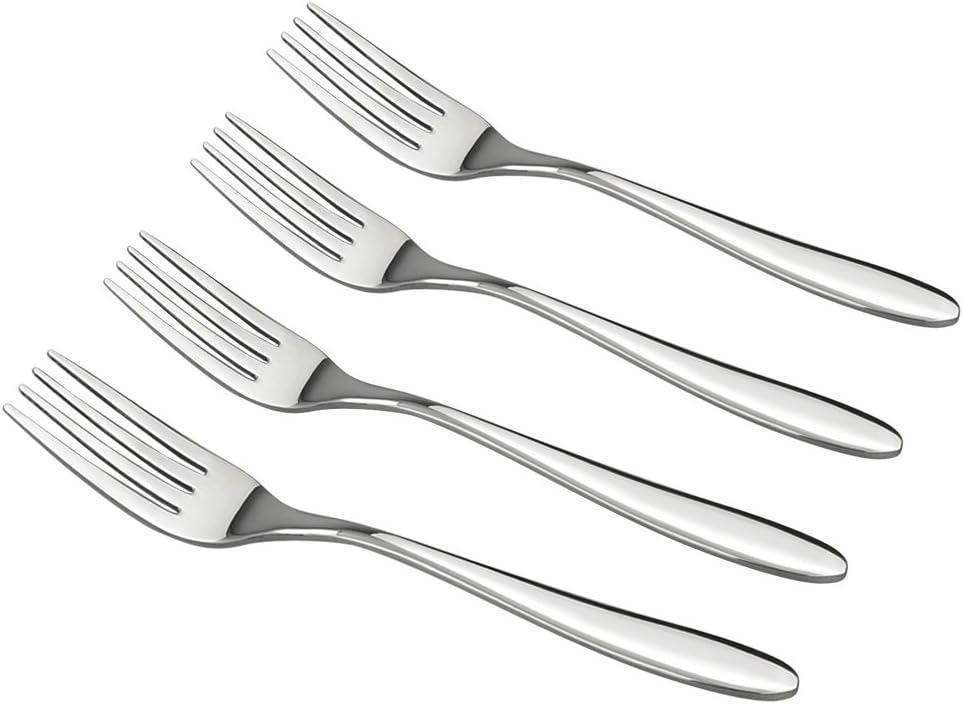 Ramddy Dinner Fork Flatware Set, 18/10 Stainless Steel Table Forks, 12 Pieces, A