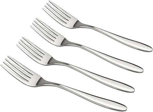 Ramddy Dinner Fork Flatware Set, 18/10 Stainless Steel Table Forks, 12 Pieces, A