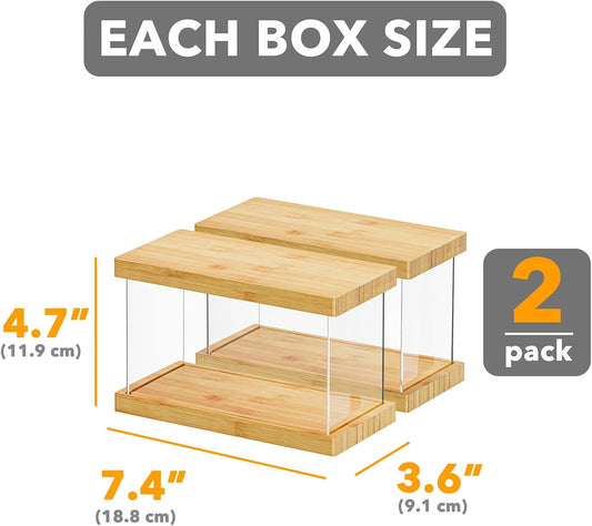 SpaceAid Bamboo Food Storage Container - Airtight Cereal Containers with Lids, Kitchen Cereal Canisters Pantry Organizers and Storage for Rice, Flour, Coffee, Snack, Extra Small 2 Pack