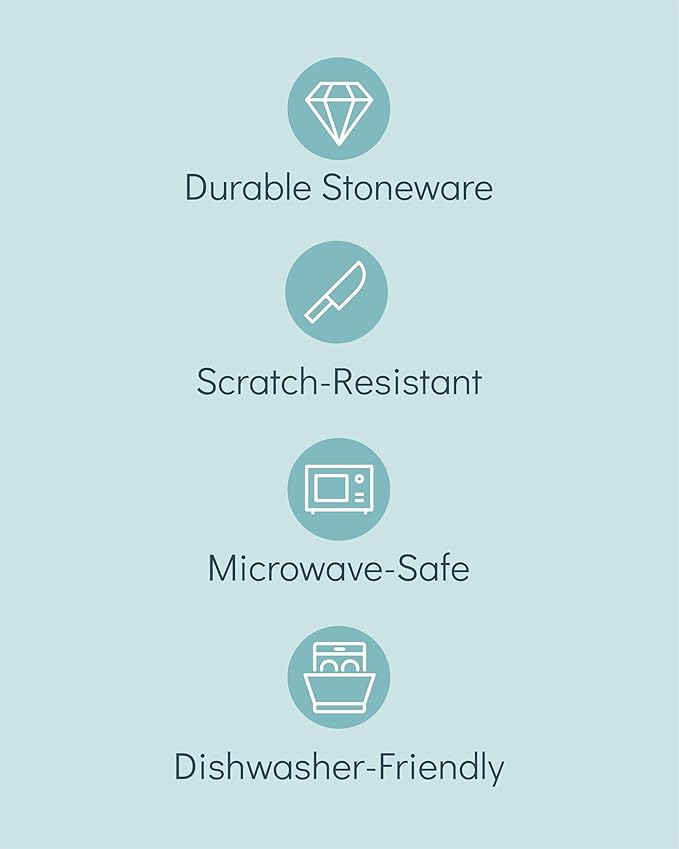 Earthenware dinnerware set 4 persons Rustic 16 pcs - Rustic design dinnerware set, dishwasher safe - Bowl and plate set - Pure Living dinnerware in beige…