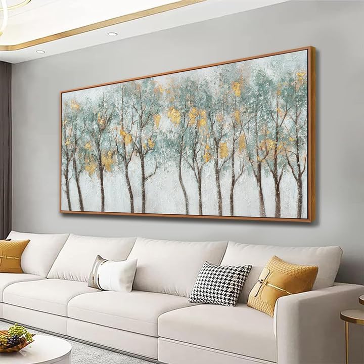 Wall Decor Green Canvas Wall Art Embellishments Plant Forest Abstract Tree Modern Artwork For Living Room Modern Canvas Prints Pictures Wall Artwork For Bedroom Home Hotel Office Decoration 30x60 Inch