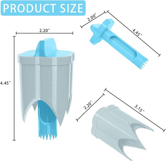 Pepper Corer, 2 in 1 Red Bell Pepper Seed Corer Remover Tool, Fruit & Vegetable Corers Quick Cave Tools for Jalapeno Cutter Deseeder, S-P-Blue, 3 PCS