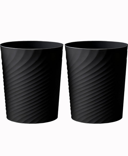 2 Pcak Small Bathroom Trash Can 1.8 Gallon Waste Basket Garbage Can for Bedroom Office Kitchen, Black