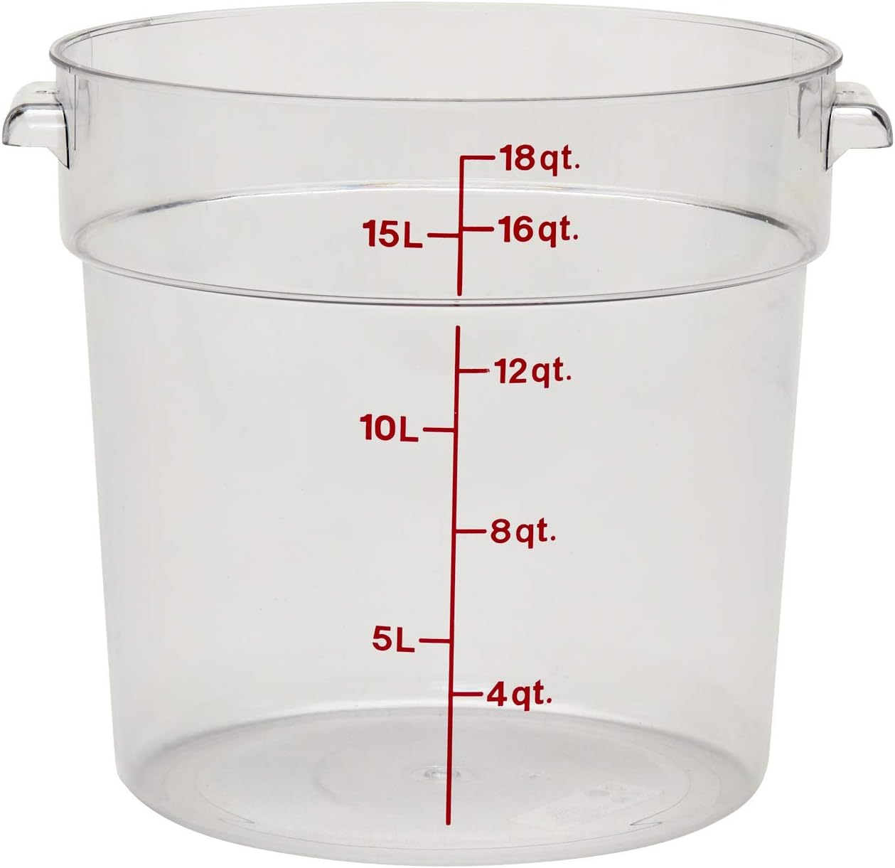 Cambro Food Storage Container (6 Pack) - Round Series - 18 QT (Quart) - Commercial Grade for Food Prep (Clear)