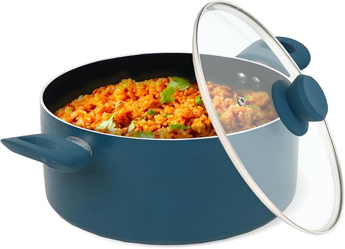 5 QT Dutch Oven with Lid, Nonstick Cookware, Soft Touch Handles, Induction Base, Ideal for Stews, Soups, and Roasts