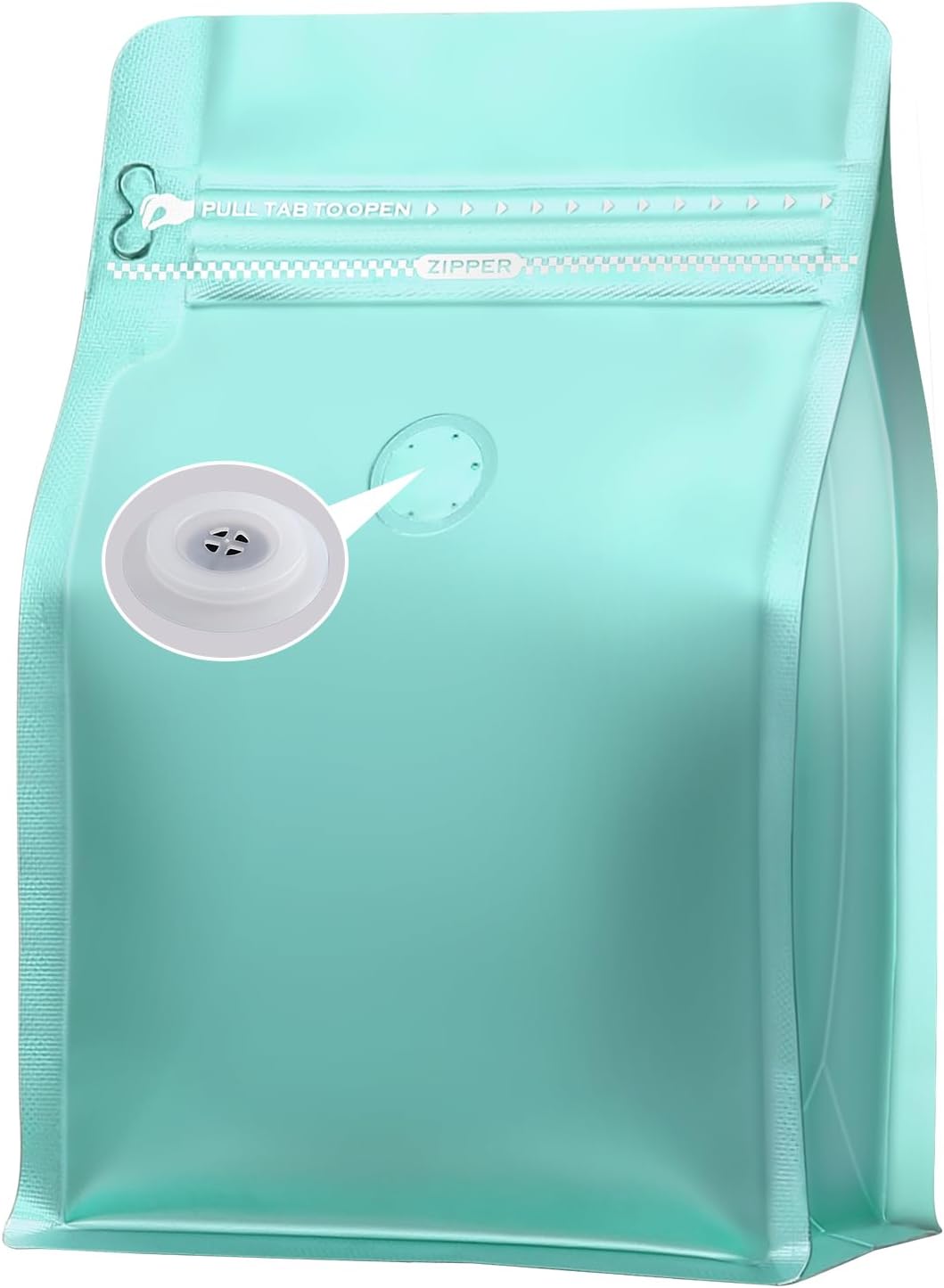 REMTAP Coffee Bags with Valve(50pcs,8oz) Blue High Barrier Aluminumed Foil Flat Bottom Standing Coffee Beans Storage Bags,Reusable Heat Sealable Side Zipper Pouches for Home or Store