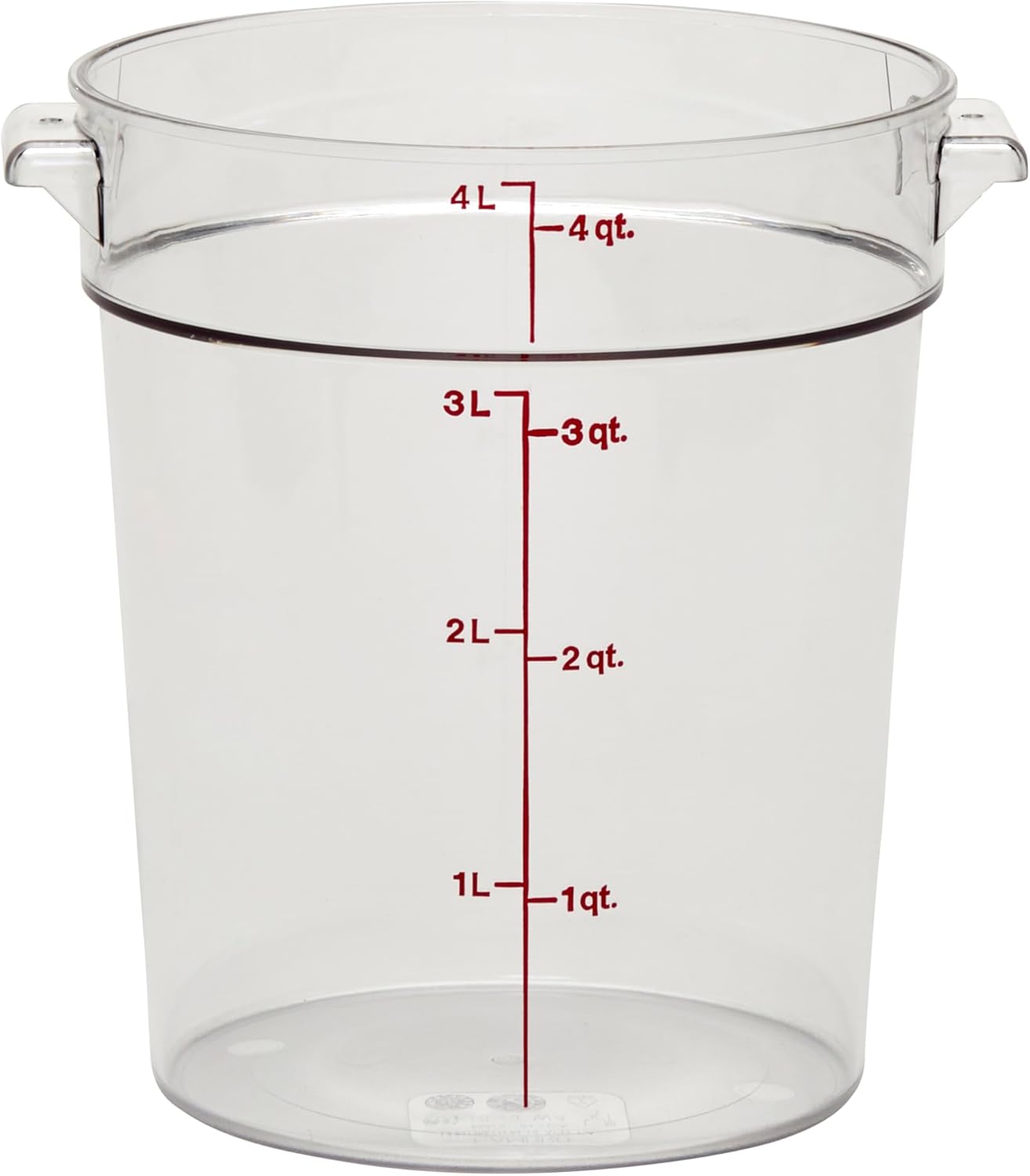 Cambro Food Storage Container - Round Series - 4 QT (Quart) - Commercial Grade for Food Prep (Clear)