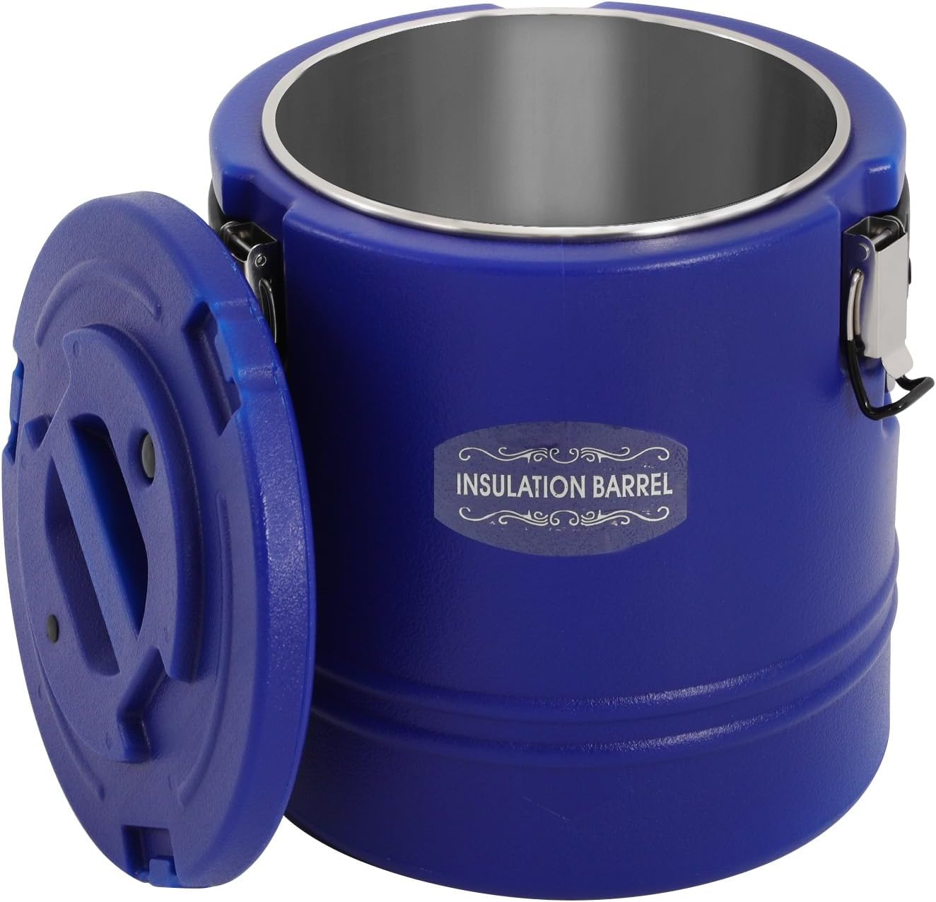 DYNAMI Large Insulated Food Container, Portable Commercial Food Warmer Insulated Soup Container Cold Hot Box for Catering,Stainless Steel Inner Liner, Sealed and Leak-proof (Blue, 4 Gal)