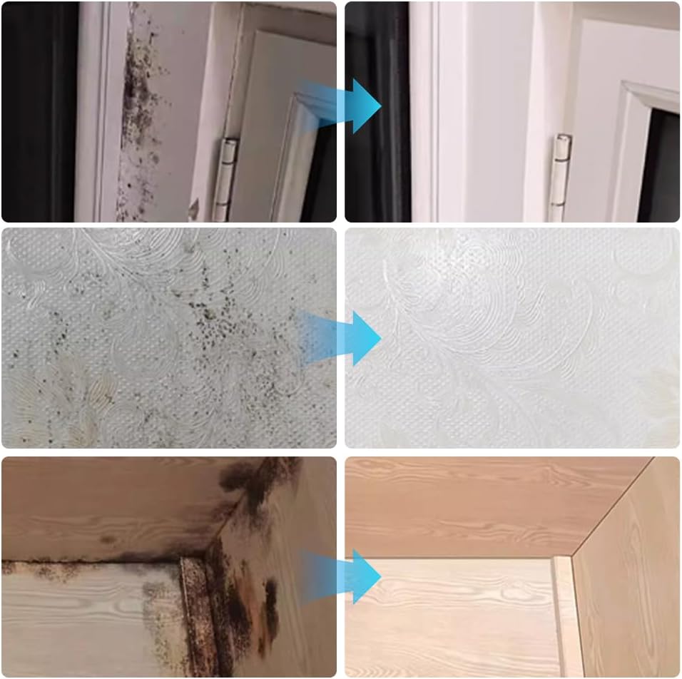 2025 Mould Cleaner Spray| Highly Effective Multi-Surface Fast-Acting Stain Remover for Kitchen, Bathroom,Wall,Tile|Wall Cleaner Spray without Damaging (8 fl oz*3)