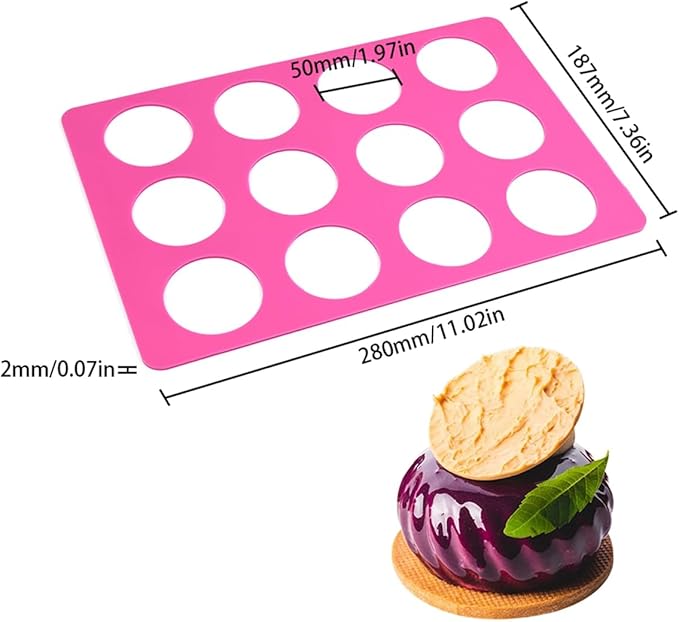 mostsom Round Silicone Chocolate Molds, Cheese Chocolate Mat, Cookie Stencil Chablon Molds, Cake Decorating Tools, Bakeware Accessories for DIY Baking & Kitchen Decor (D_ Round)