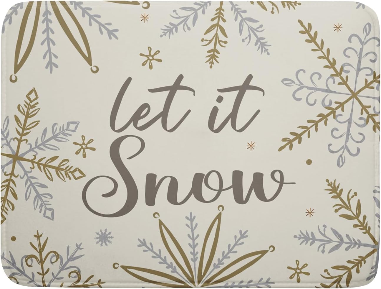 Christmas Snowflake Dish Drying Mats for Kitchen Counter 18×24 Inch Winter Snowflake Let It Snow Large Microfiber Drying Mat Kitchen Accessories Dish Rack Mat Drainer Pad Washable Absorbent