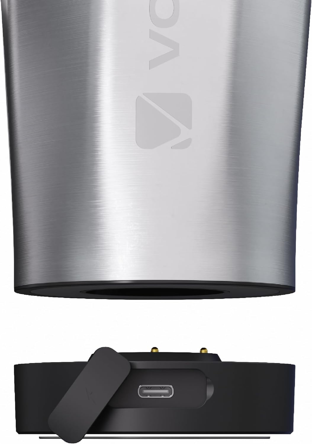 VOLTRX ChillMix Shaker Bottle Insulated Stainless Steel - USB C Rechargeable Electric Protein Shake Mixer, Shaker Cups for Protein Shakes and Meal Replacement, Chrome Steel, 16 oz