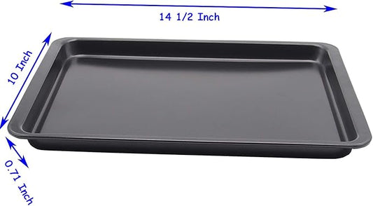 2PCS Cookie Sheet 10x14.5 Inch (Inner 9x13) Baking Sheet Nonstick Heavy Carbon Steel Baking Pans Bakeware