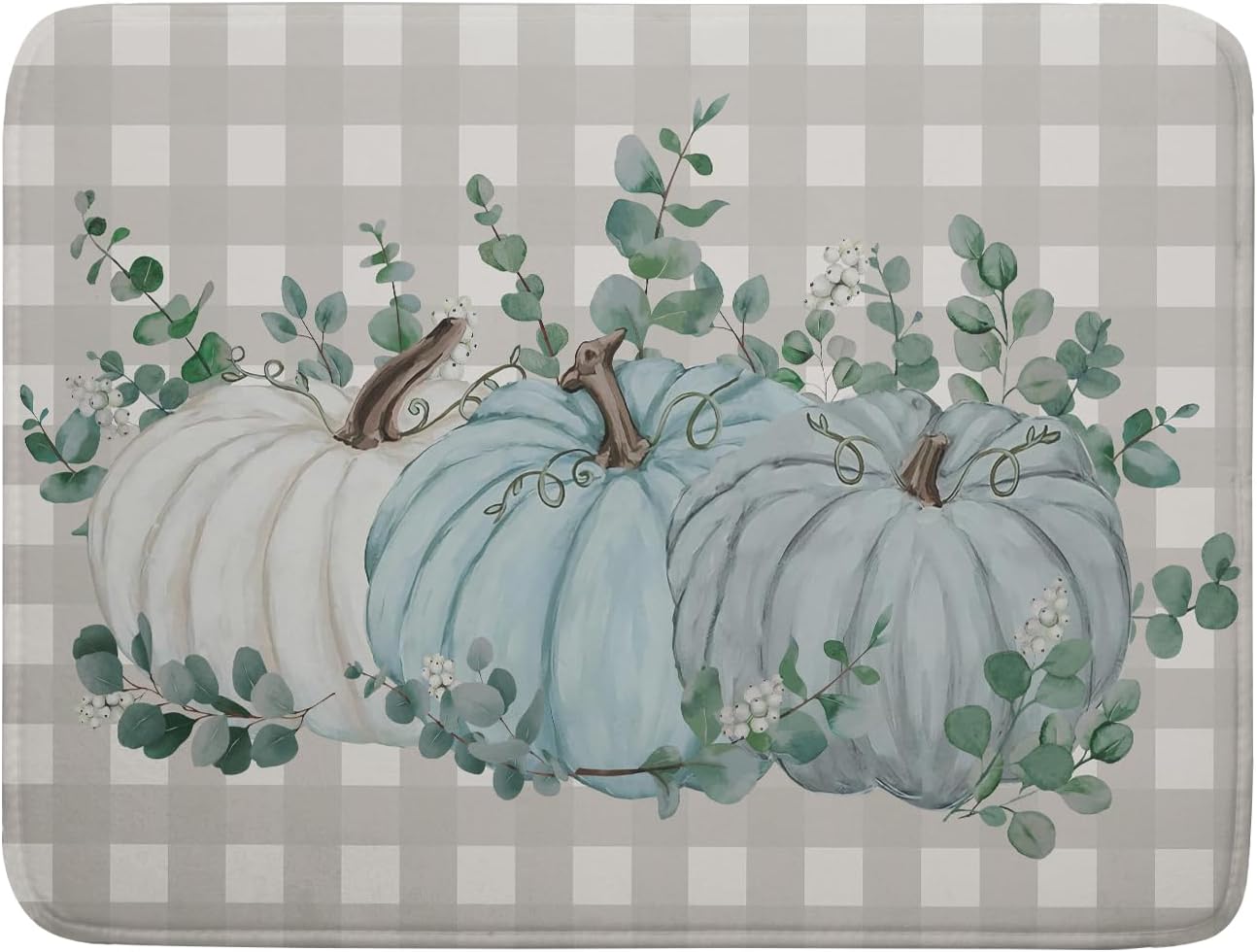 Fall Drying Mats for Kitchen Counter 18×24 Inch Large Microfiber Drying Mat Blue White Pumpkin Thanksgiving Harvest Festival Kitchen Decor Accessories Dish Rack Mat Drainer Pad Washable Absorbent