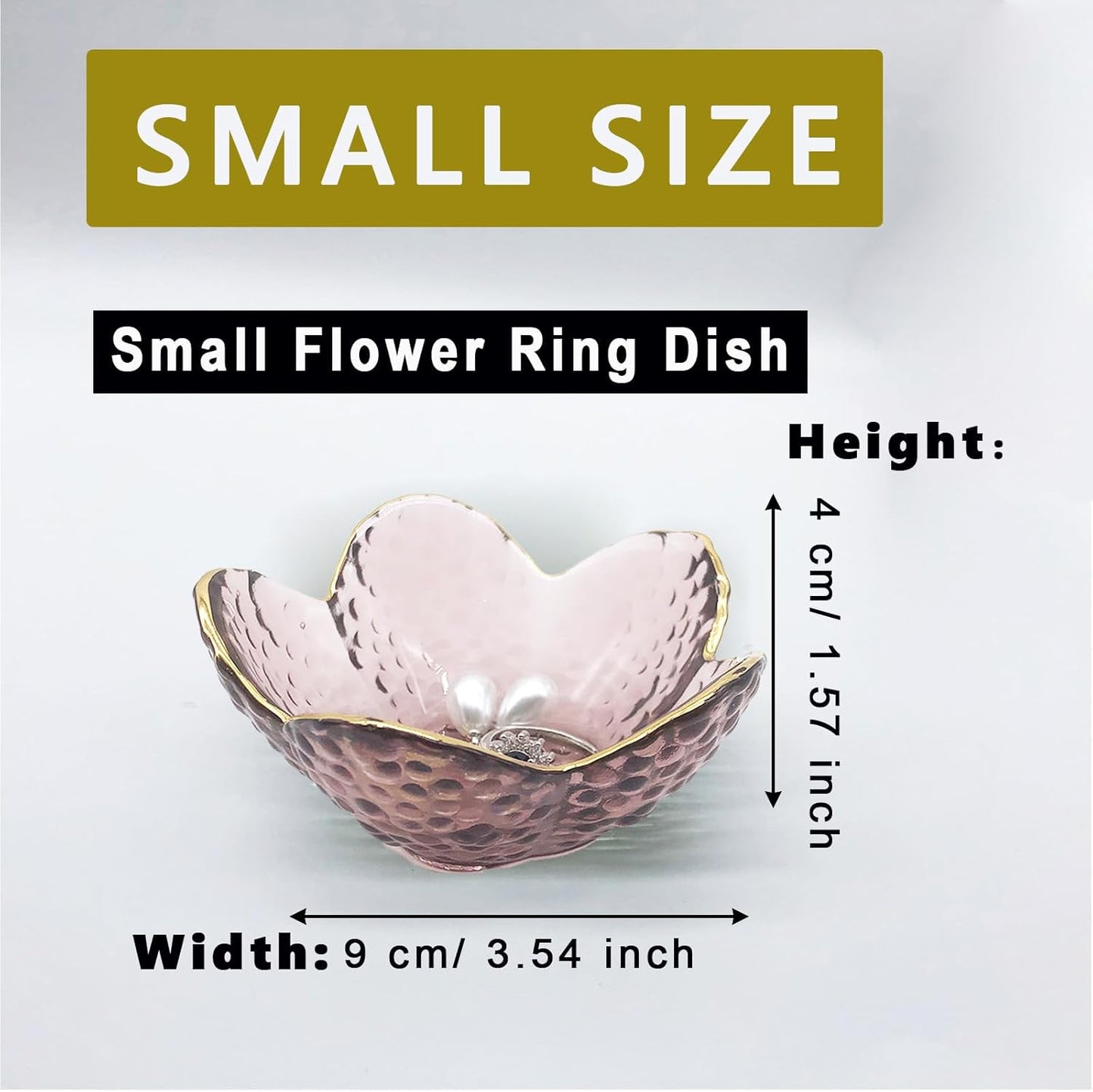 Small Ring Dish Jewelry Tray, Glass Jewelry Dish Trinket Bowl, Crystal Ring Holder Dish Jewelry Plate, Nightstand Decor Jewelry Holder Dish, Engagement Jewelry Bowl Dish for Rings, Earrings