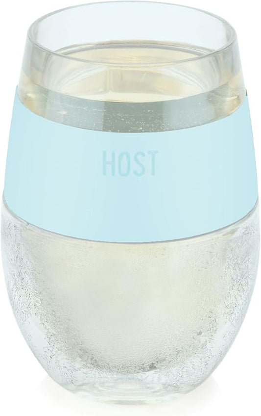HOST Wine Freeze Cooling Cup, Plastic Double Wall Insulated Freezable Drink Chilling Tumbler with Freezing Gel Wine Glasses for Red and White Wine, Set of 1, 8.5 oz, Ice