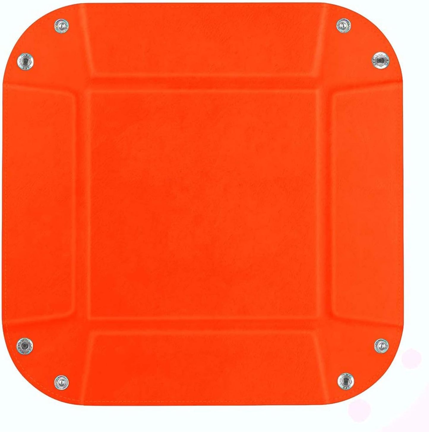 siduater Valet Tray Desktop Storage Organizer – Vegan Leather Catchall Bedside Vanity Tray Nightstand Caddy Holder for Remote Controller, Watch, Keys, Phone, Wallet, Coin, Jewelry (Orange/Black)