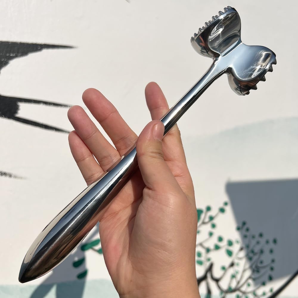 304 stainless steel meat tenderizer, meat tenderizing hammer, double-sided meat hammer chicken meat grinder, heavy-duty meat pounder for steaks and beef, kitchen cooking mallet