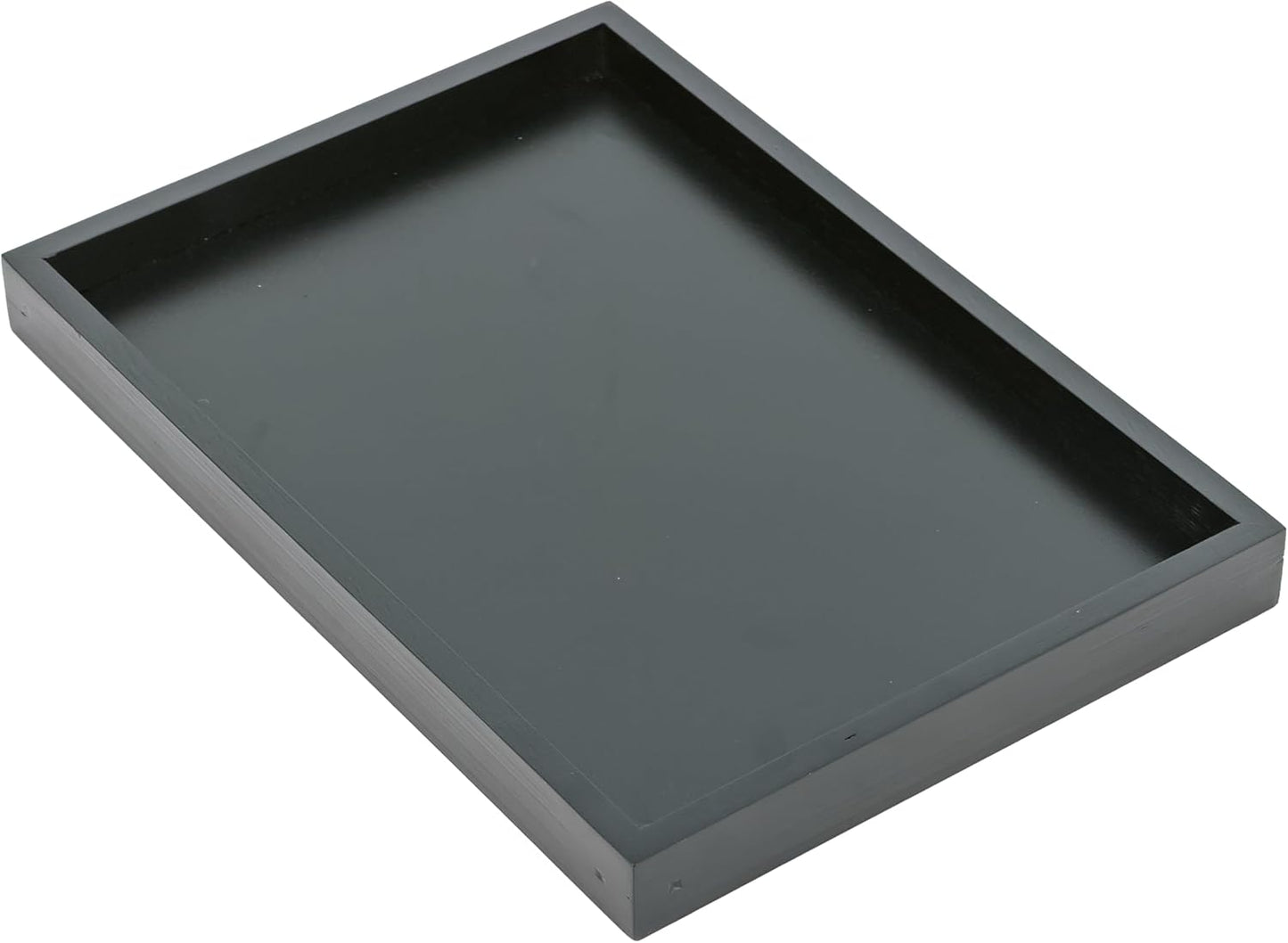 Bam & Boo Natural Bamboo Serving Tray Modern Rectangular (Black, 13” x 9" x 1.2") for Food, Drinks, Decor, Vanity in Home, Kitchen, Bathroom, Coffee Table, Bed