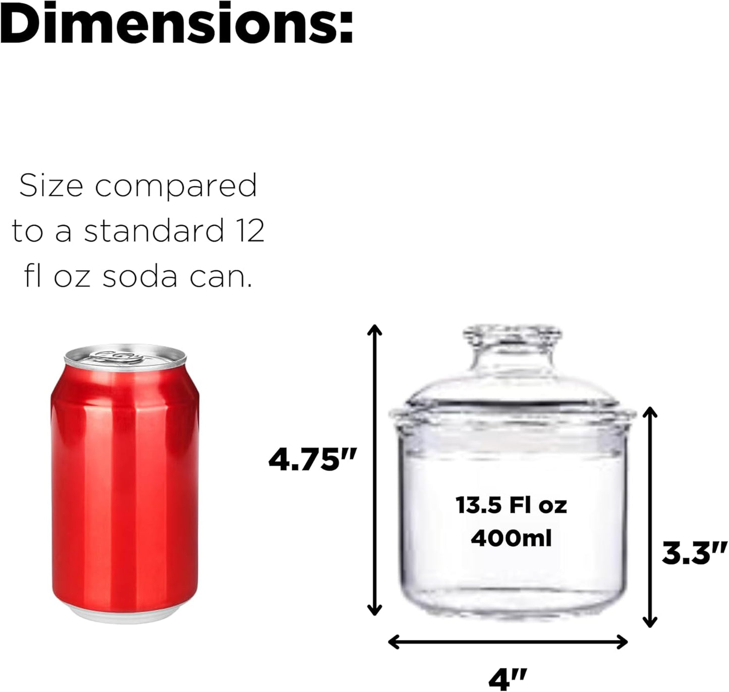 JOEY'Z 13.5OZ - Acrylic Airtight Candy Jar Cookie Jar - Candy Jars with Lids Apothecary Jars With Lids - Laundry Pods Container Laundry Pod Container